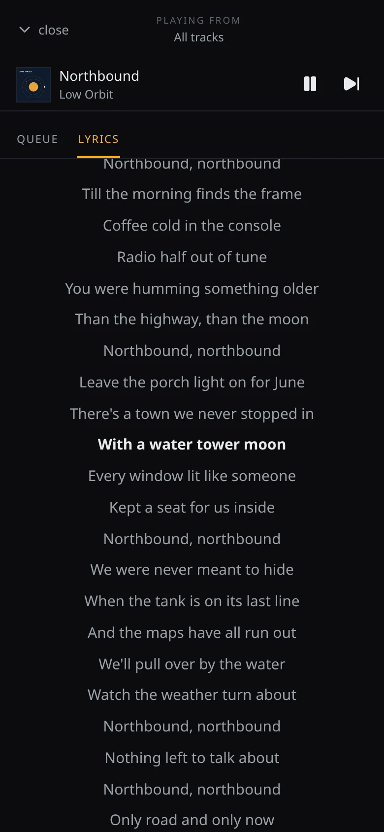 Synced lyrics
